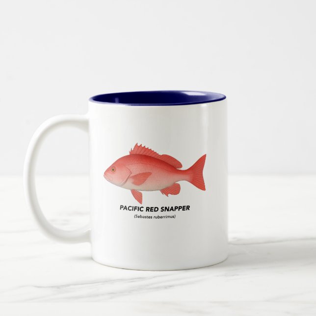 Pacific Red Snapper - Meerestiere in Kalifornien Zweifarbige Tasse (Links)