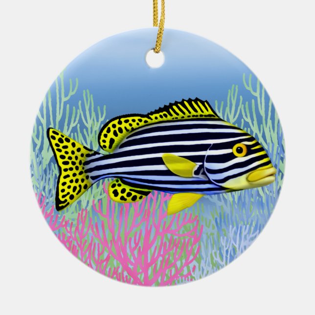 Pacific Reef Oriental Sweetlips Keramikornament (Vorne)
