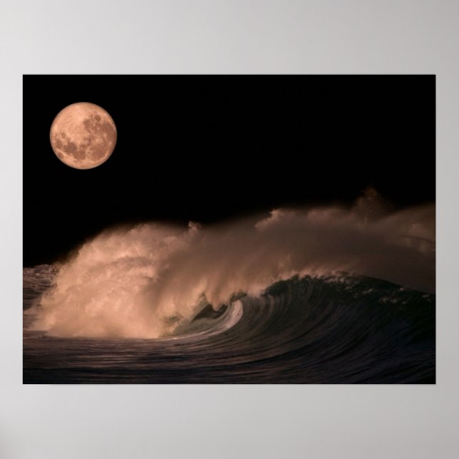Pacific Storm Waves | Nordküste Oahu, Hawaii Poster (Vorne)