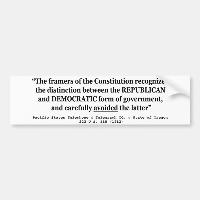 Pacific Telefone Co/Oregon 223 US 118 (1912) Autoaufkleber (Vorne)