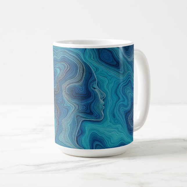 „Pacifica“ – Ein Ozean-Porträt Kaffeetasse (VorderseiteRechts)