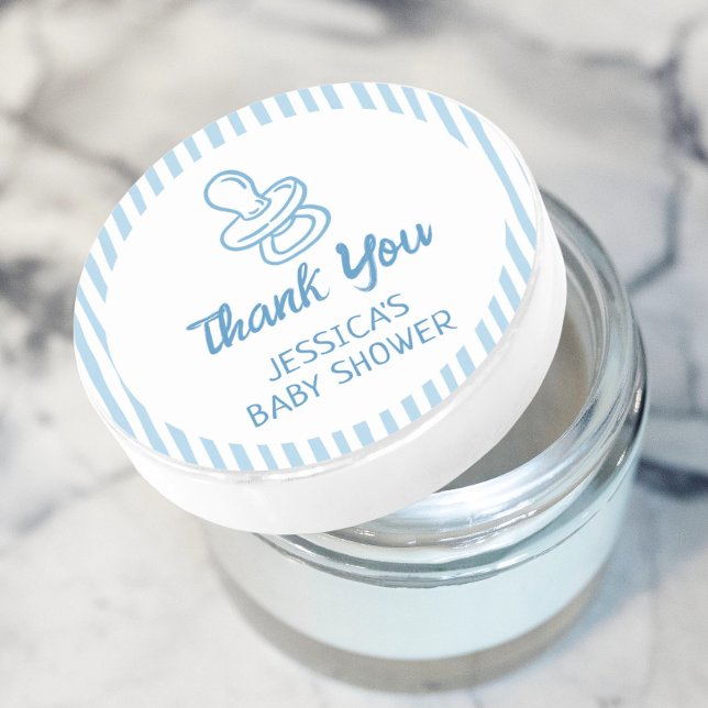 Pacifier Breakfast Boy Baby Shower Runder Aufkleber (Von Creator hochgeladen)