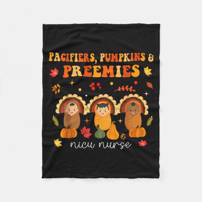 Pacifiers Pumpkins Preemies Nicu Nurse Gift  Fleecedecke (Vorderseite)