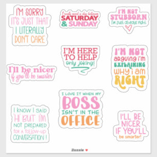 Pack Bundle Funny Office Aufkleber motivierend