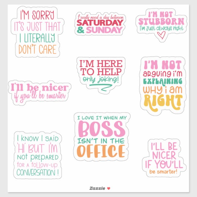 Pack Bundle Funny Office Aufkleber motivierend (Blatt)