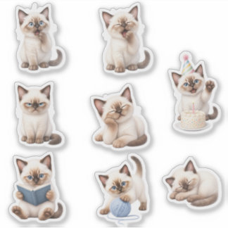 Pack de Stickers Gatito Tierno y Expresivo Aufkleber