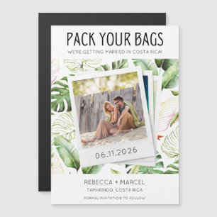 Pack deine Bags Costa Rica Foto Hochzeit Magneteinladung