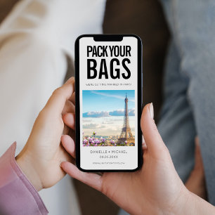 Pack deine Bags-Hochzeit in Urlaubsort Save The Date