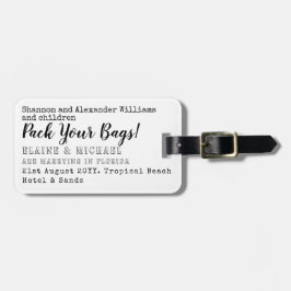 PACK DEINE TASCHEN! Einzigartiges Save the Date Zi Gepäckanhänger