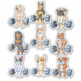 Pack Dog Gym Lover - Funny Gym Lover Pack 6 Aufkleber