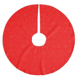 Pack End Pray Red Stars Tree Skirt Polyester Weihnachtsbaumdecke