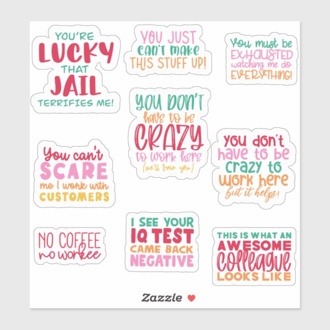 Pack Funny Office Arbeit Sticker Geschenke Mitarbe (Blatt)