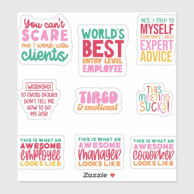 Pack Funny Office Arbeit Sticker Geschenke Mitarbe (Blatt)