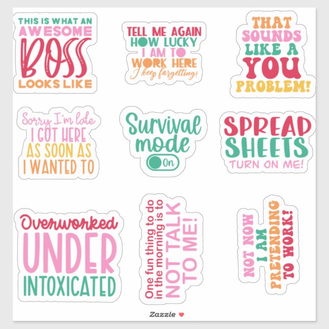 Pack Funny Office-Arbeitsticker inspirierend Aufkleber (Blatt)