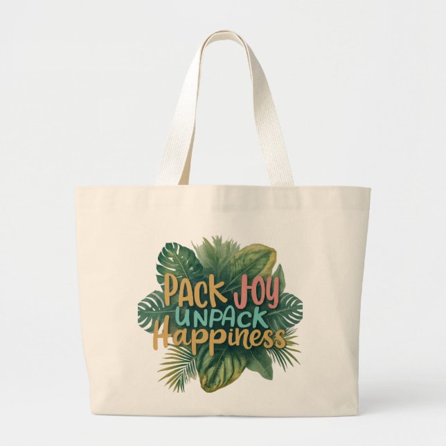 Pack Joy, Unpack Glück - Jumbo Tote Bag* Stoffbeutel (Vorne)