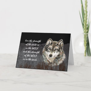 Pack Leader, Family Pack-Stärken Wolf Zitat Karte