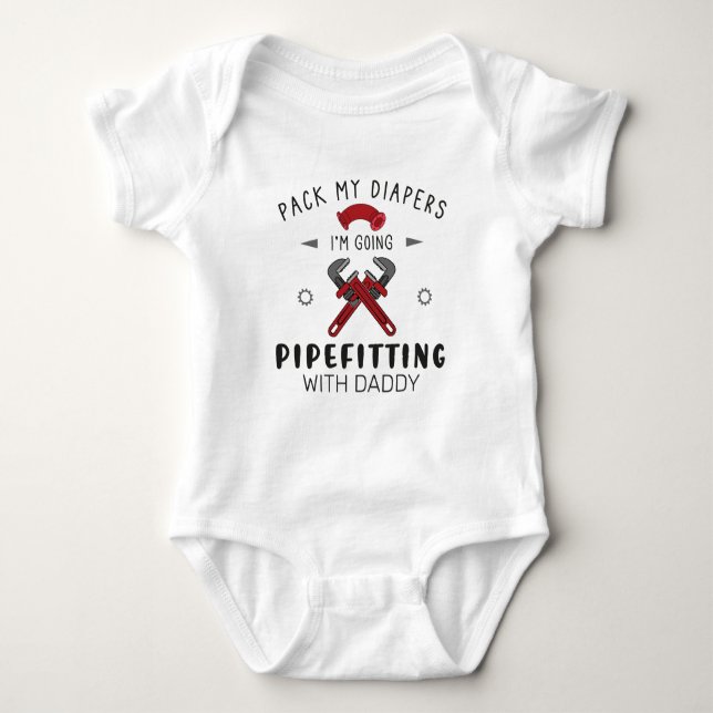 Pack meine Diapers, die ich mit Daddy ausstatte Baby Strampler (Vorderseite)