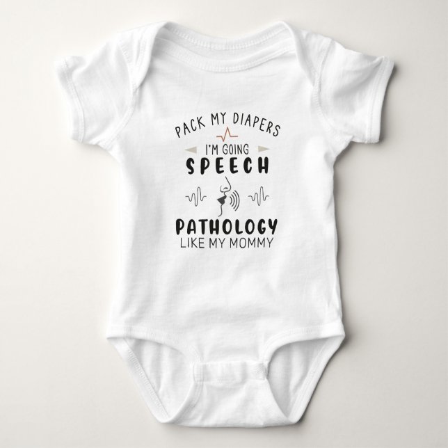 Pack meine Windeln, die ich sprechen werde Patholo Baby Strampler (Vorderseite)