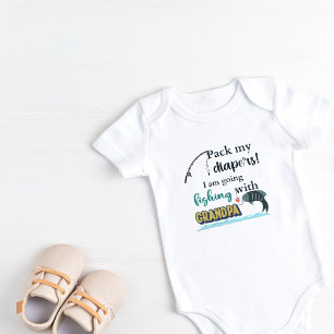 Pack meine Windeln Ich gehe mit Opa angeln Baby Strampler