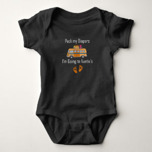 Pack meine Windeln, ich gehe zur Tante Geschenk vo Baby Strampler