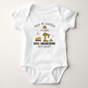 Pack meine Windeln, ich werde Zivil Engineering Baby Strampler