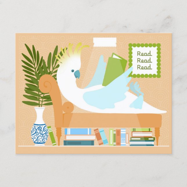 PACK mit 10 Reading Cockatoo Postkarten (Vorderseite)