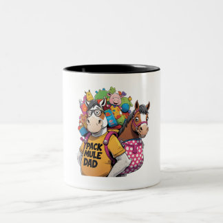Pack Mule Vater - Funny Horse Zweifarbige Tasse