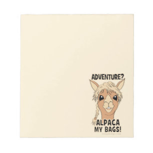 Pack My Bags Funny Alpaca Llama Notizblock