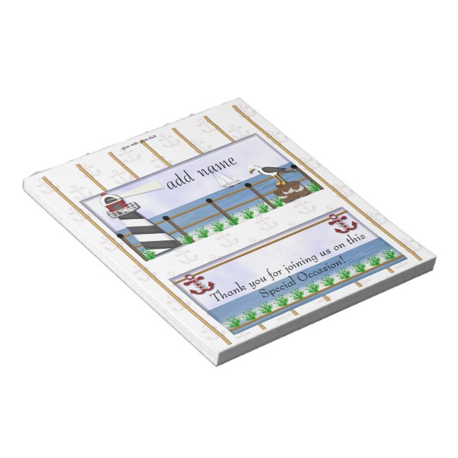 Pack Nautical Party Candy Bar Wrapper Gefallen Notizblock (angewinkelt)