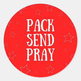 Pack Senden von Pray Stickern Runder Aufkleber