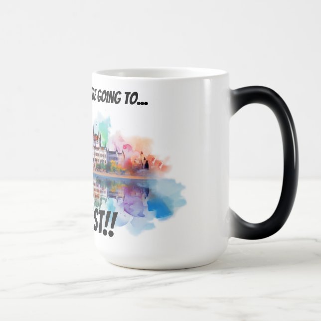 Pack your bags Budapest Verwandlungstasse (Rechts)