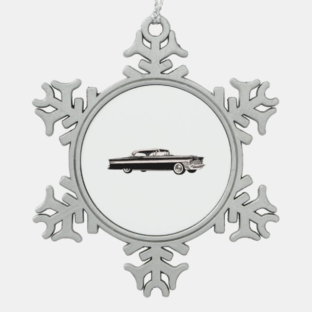 Packard Scherer 1956 Schneeflocken Zinn-Ornament (Vorderseite)