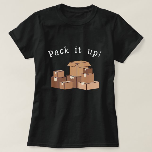 Packen Sie es in bewegliche Felder ein T-Shirt (Design vorne)