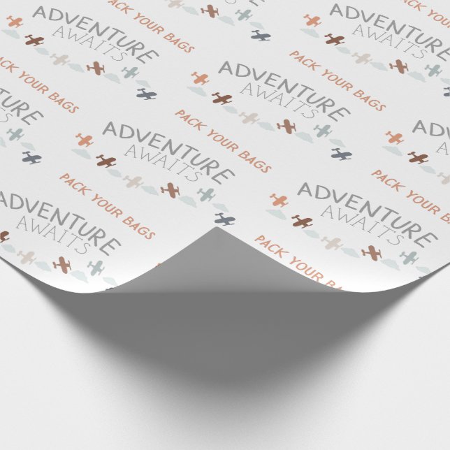 Packen Sie Ihr Bags Adventure Wartet Papier Geschenkpapier (Ecke)