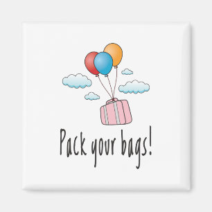 Packen Sie Ihr Gepäck und lass's go in den Urlaub Magnet