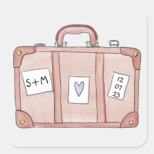 Packen Sie Ihre Bags-Koffer Quadratischer Aufkleber