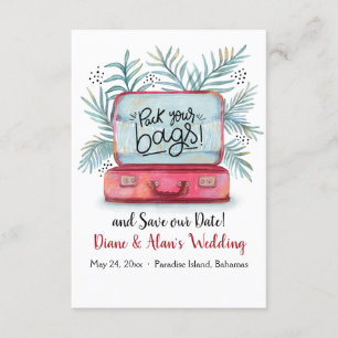 Packen Sie Ihre Koffer Rettet das Datum Ankündigun Einladung