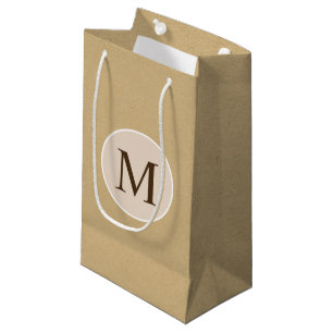 Packpapier-Beschaffenheit Monogramm-Browns Kleine Geschenktüte