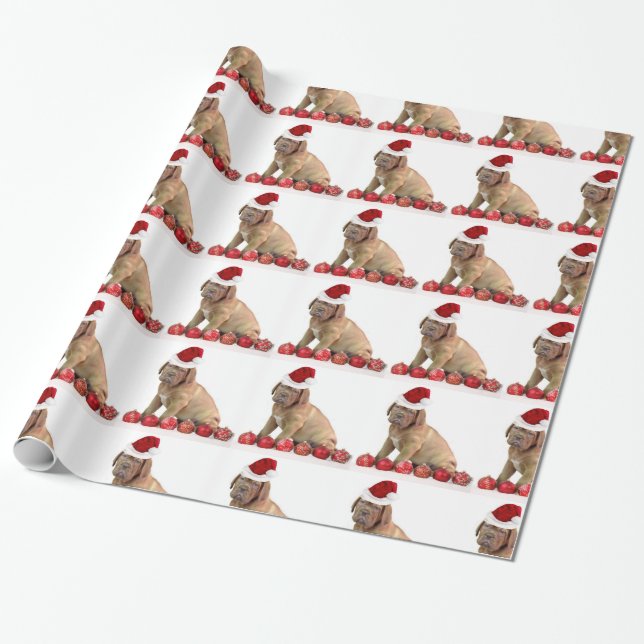Packpapier Christmas Dogue de Bordeaux (Ungerollt)