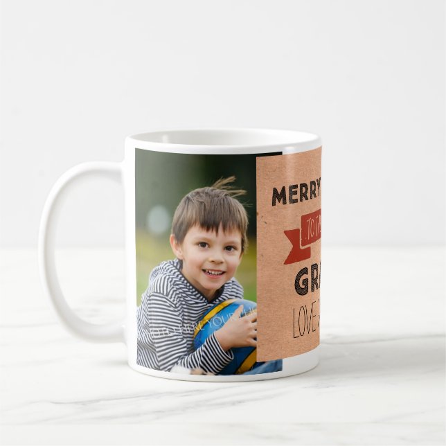 Packpapier-Foto-beste Großvater-WeihnachtsTasse Kaffeetasse (Links)