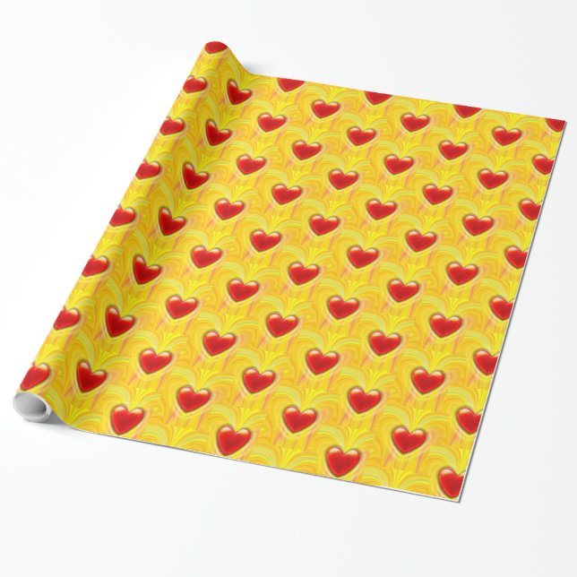 Packpapier. Geschenkpapier aus flüssigem Lava-Herz (Ungerollt)