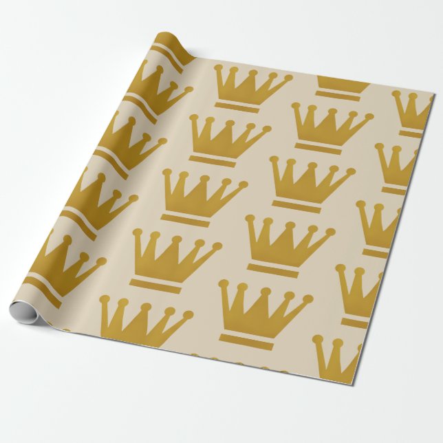 Packpapier-goldene Krone Geschenkpapier (Ungerollt)