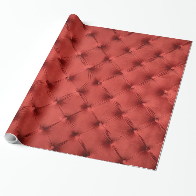 Packpapier mit Baumwollsamt roter capitone (Ungerollt)