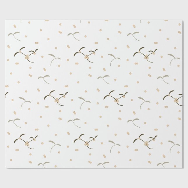 Packpapier mit einem Mistelmuster (Flach)