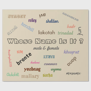 Packpapier mit Unisexnamen durch Mmetropolim