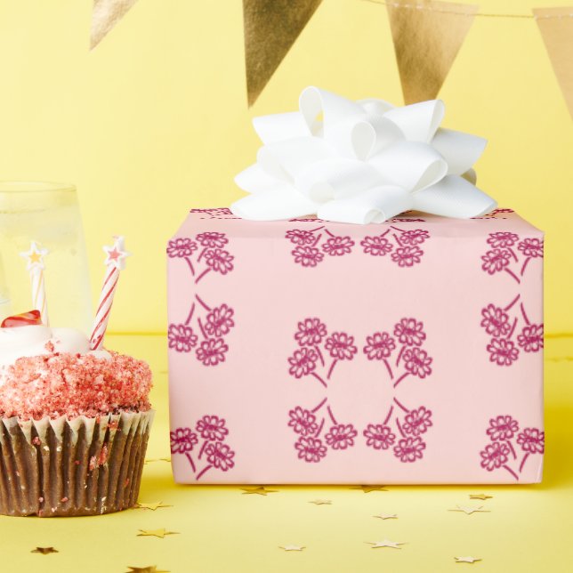 Packpapier mit vielen Bouquets (Geburtstagsparty)