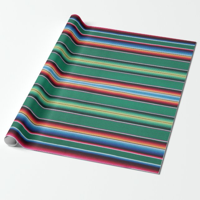 Packpapier, serape Druck, grün Geschenkpapier (Ungerollt)