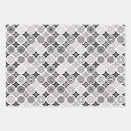 Packpapier Set von 3 Blatt abstrakte Mandala