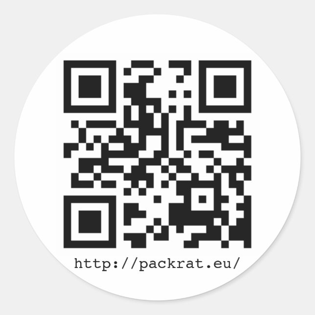 PackRat QR Code #1 Runder Aufkleber (Vorderseite)
