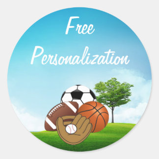 Packung für Sportbälle Runder Aufkleber